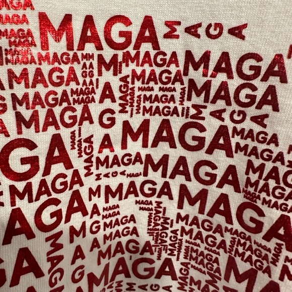 White Long Sleeve Shirt with Red MAGA Graphic - Picture 3 of 5